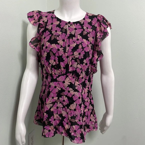 Kate Spade Floral Chiffon Shell Top - Picture 7 of 14